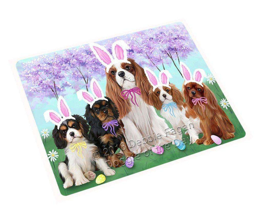 Cavalier King Charles Spaniels Dog Easter Holiday Tempered Cutting Board C51141