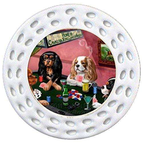 Cavalier King Charles Spaniels Holiday Ornament 4 Dogs Playing Poker