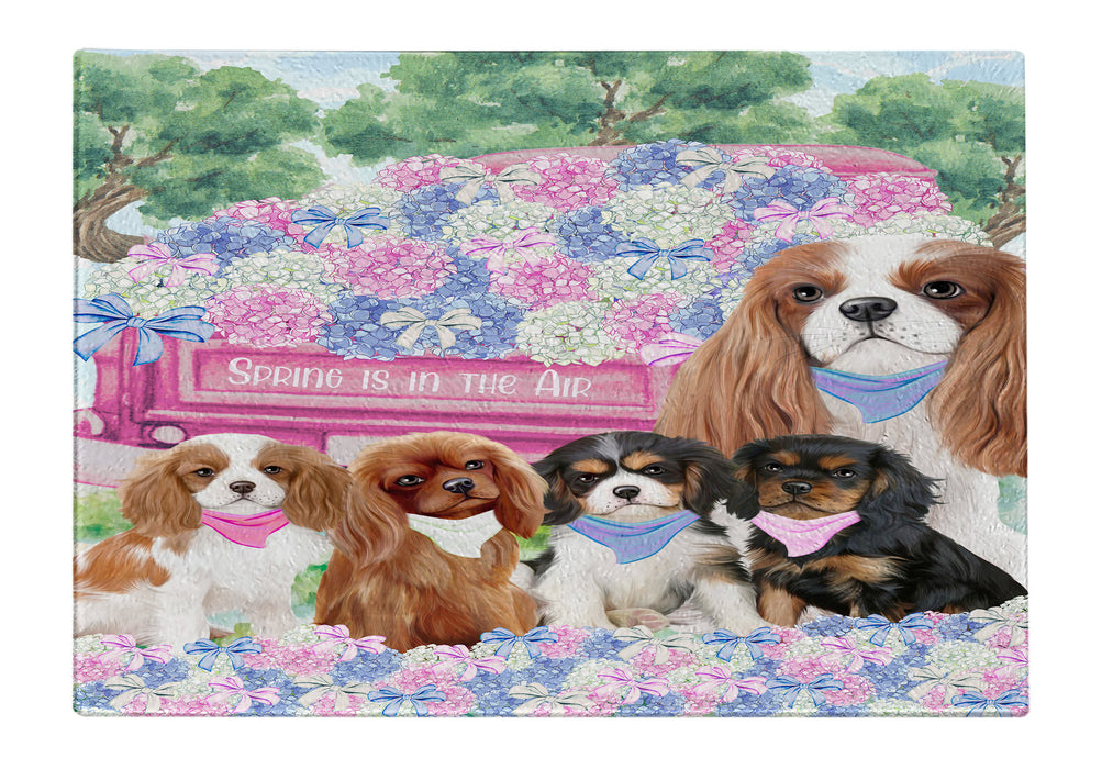 Cavalier King Charles Spaniel Cutting Board: Explore a Variety of Personalized Designs, Custom, Tempered Glass Kitchen Chopping Meats, Vegetables, Pet Gift for Dog Lovers