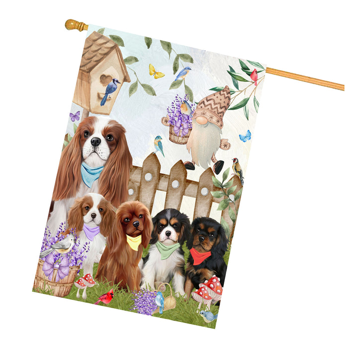 Cavalier King Charles Spaniel Dogs House Flag: Explore a Variety of Designs, Custom, Personalized, Weather Resistant, Double-Sided, Home Outside Yard Decor for Dog and Pet Lovers