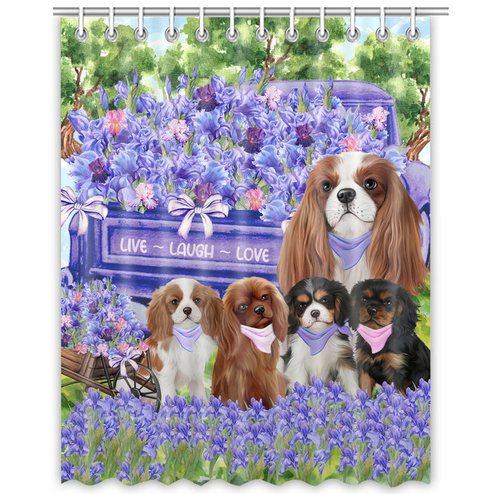 Cavalier King Charles Spaniel Shower Curtain: Explore a Variety of Designs, Custom, Personalized, Waterproof Bathtub Curtains for Bathroom with Hooks, Gift for Dog and Pet Lovers