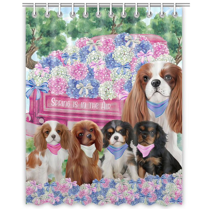 Cavalier King Charles Spaniel Shower Curtain: Explore a Variety of Designs, Custom, Personalized, Waterproof Bathtub Curtains for Bathroom with Hooks, Gift for Dog and Pet Lovers