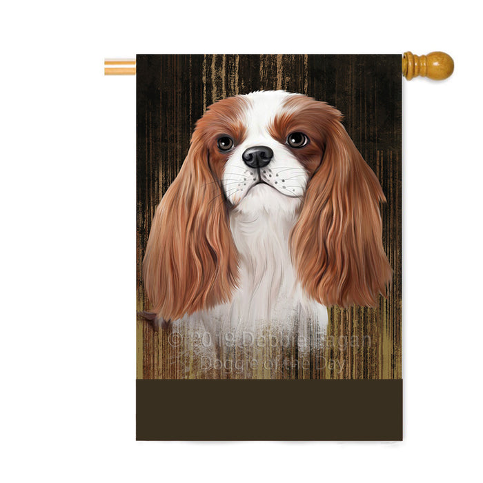 Personalized Rustic Cavalier King Charles Spaniel Dog Custom House Flag FLG64549