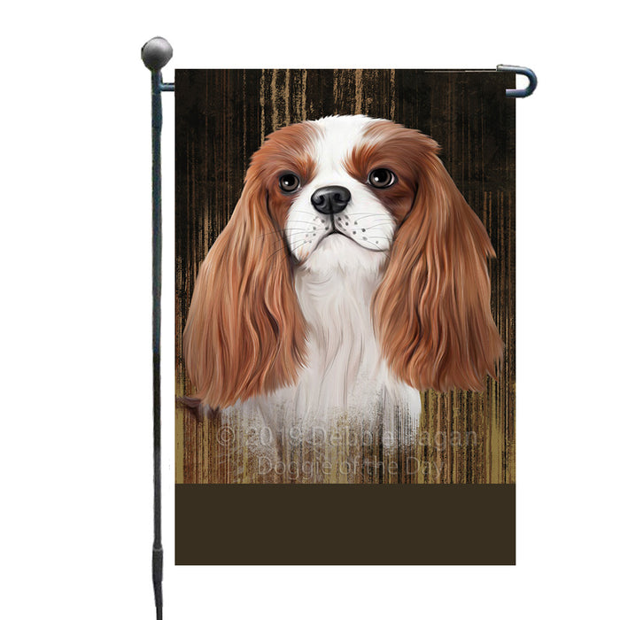 Personalized Rustic Cavalier King Charles Spaniel Dog Custom Garden Flag GFLG63472