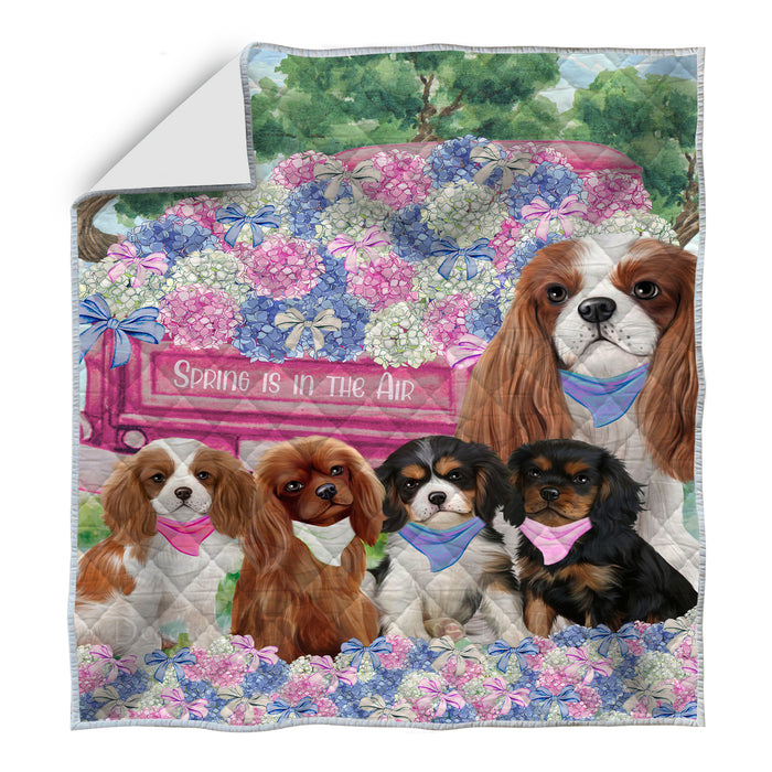 Cavalier King Charles Spaniel Quilt, Explore a Variety of Bedding Designs, Bedspread Quilted Coverlet, Custom, Personalized, Pet Gift for Dog Lovers