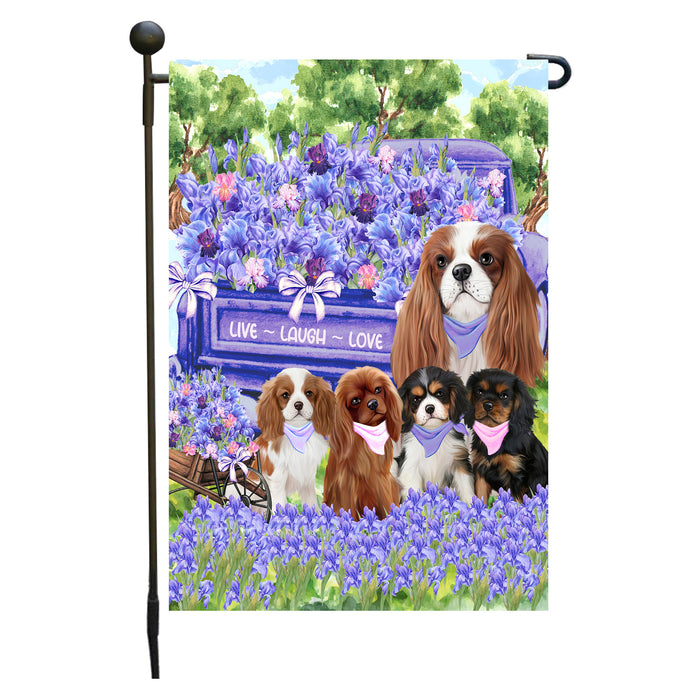 Cavalier King Charles Spaniel Garden Flag for Dog and Pet Lovers, Explore a Variety of Designs, Custom, Personalized, Weather Resistant, Double-Sided, Outdoor Garden Yard Decoration