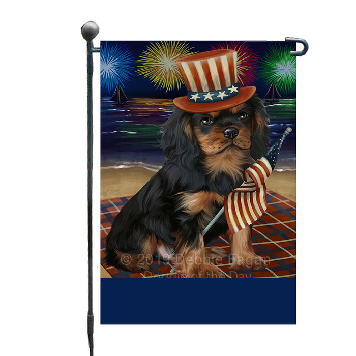 Personalized 4th of July Firework Cavalier King Charles Spaniel Dog Custom Garden Flags GFLG-DOTD-A57851