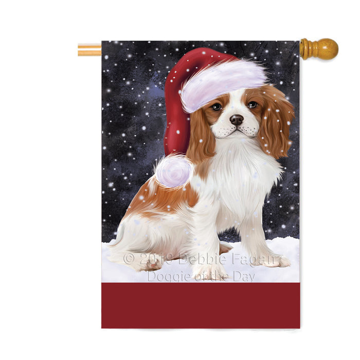 Personalized Let It Snow Happy Holidays Cavalier King Charles Spaniel Dog Custom House Flag FLG-DOTD-A62363