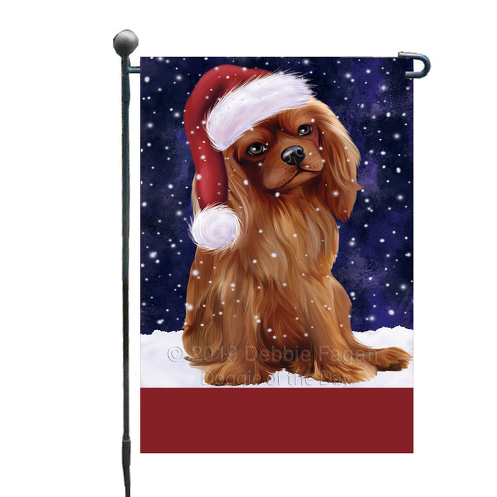 Personalized Let It Snow Happy Holidays Cavalier King Charles Spaniel Dog Custom Garden Flags GFLG-DOTD-A62308