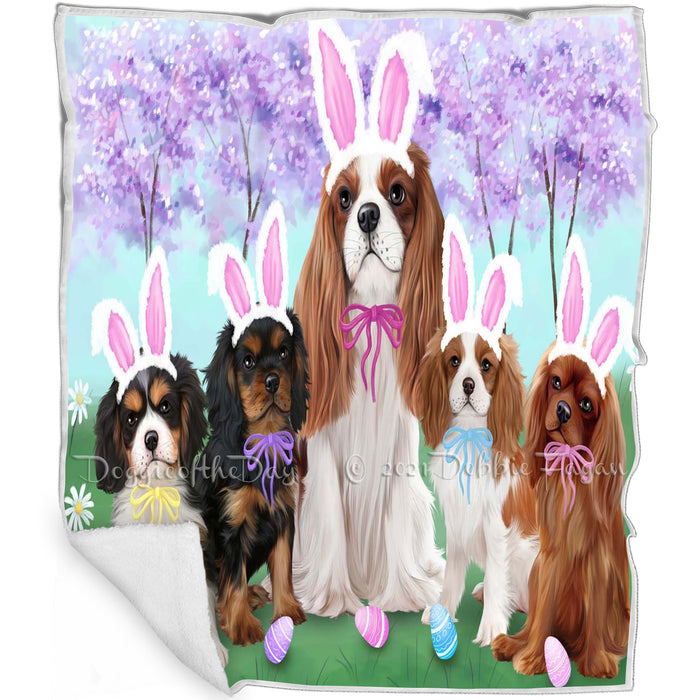 Cavalier King Charles Spaniels Dog Easter Holiday Blanket BLNKT57423