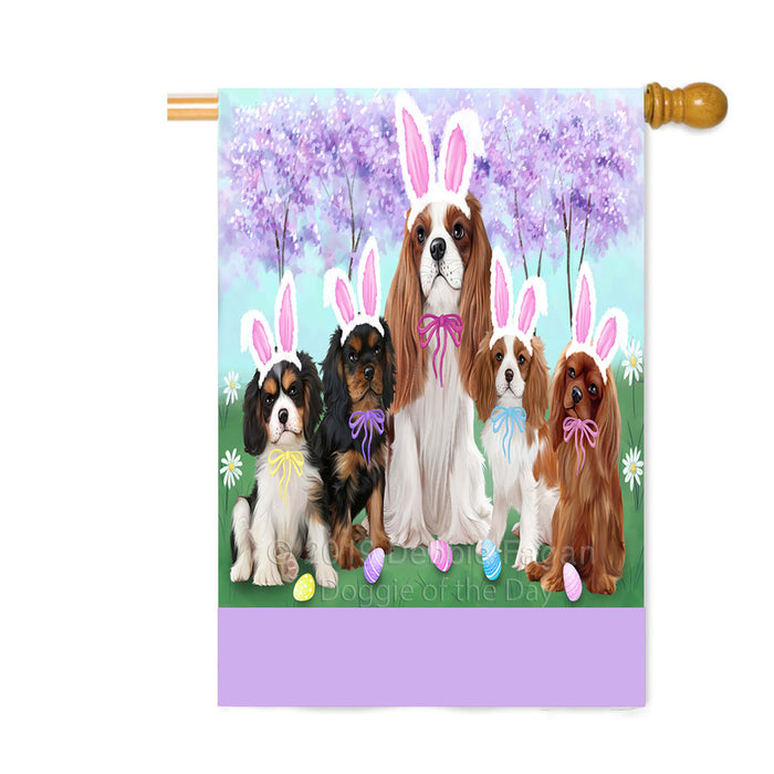 Personalized Easter Holiday Cavalier King Charles Spaniel Dogs Custom House Flag FLG-DOTD-A58865