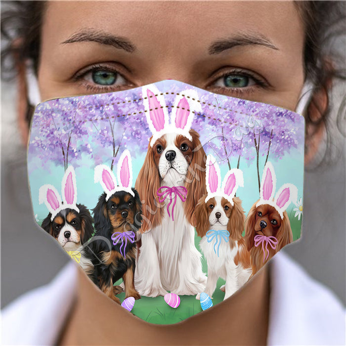 Easter Holiday Cavalier King Charles Spaniel Dogs Face Mask FM49589