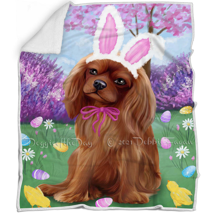 Cavalier King Charles Spaniel Dog Easter Holiday Blanket BLNKT57450