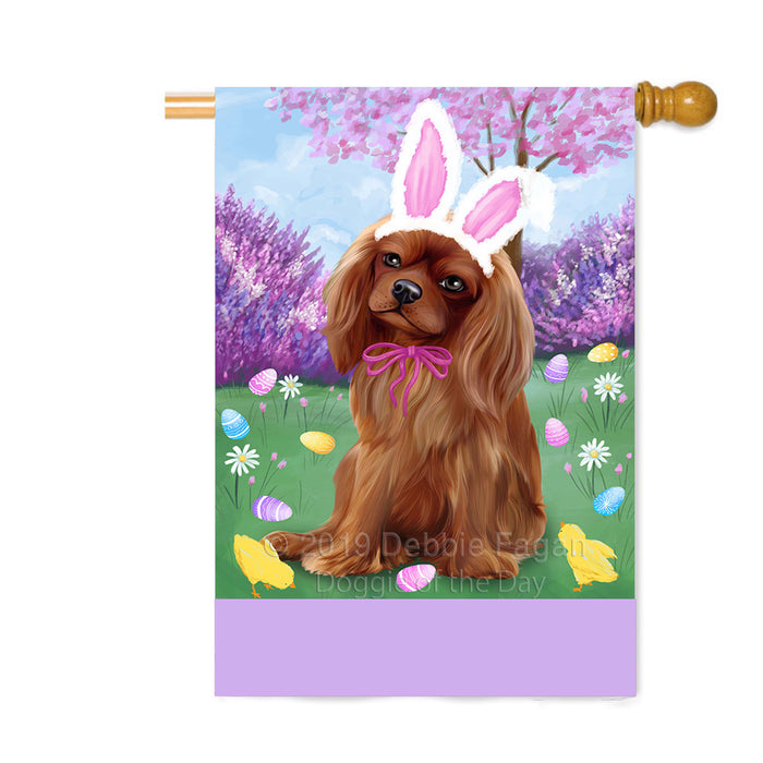 Personalized Easter Holiday Cavalier King Charles Spaniel Dog Custom House Flag FLG-DOTD-A58868
