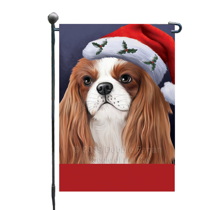 Personalized Christmas Holidays Cavalier King Charles Spaniel Dog Wearing Santa Hat Portrait Head Custom Garden Flags GFLG-DOTD-A59817