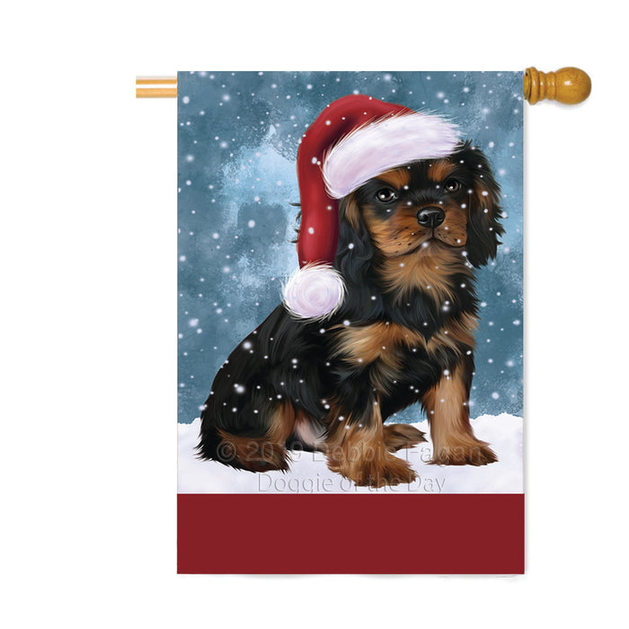 Personalized Let It Snow Happy Holidays Cavalier King Charles Spaniel Dog Custom House Flag FLG-DOTD-A62365