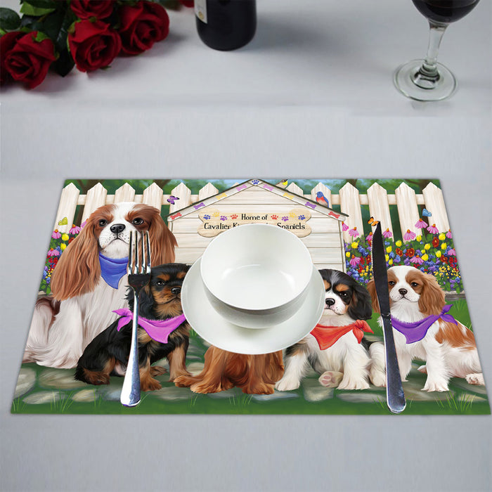 Spring Dog House Cavalier King Charles Spaniel Dogs Placemat
