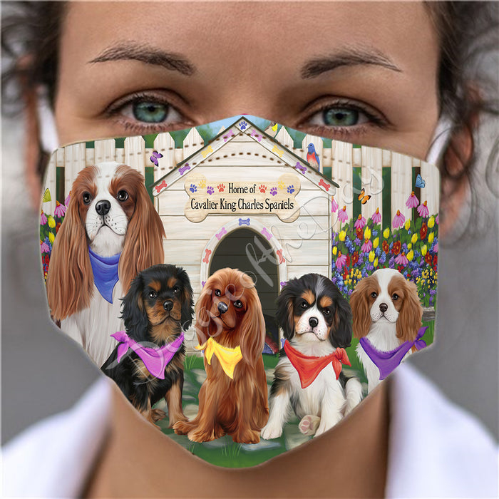 Spring Dog House Cavalier King Charles Spaniel Dogs Face Mask FM48786