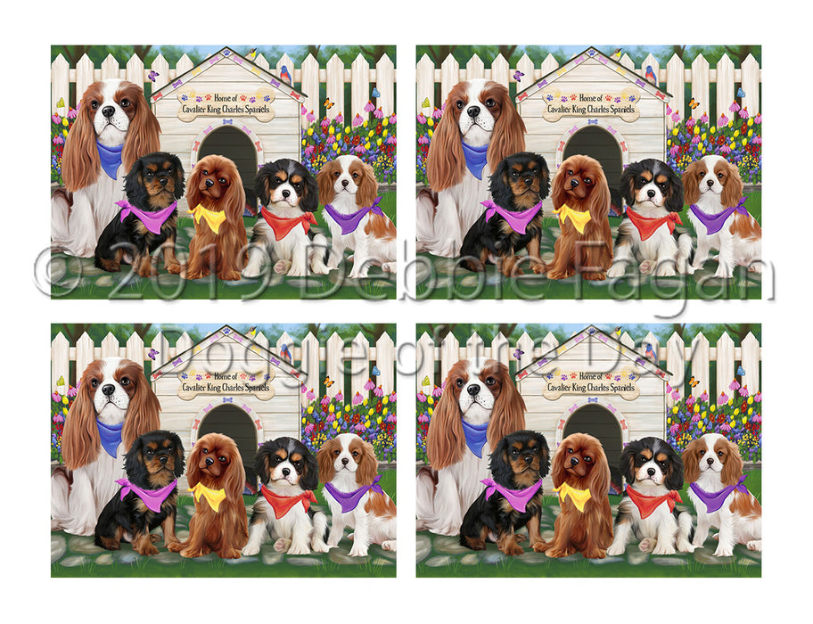 Spring Dog House Cavalier King Charles Spaniel Dogs Placemat