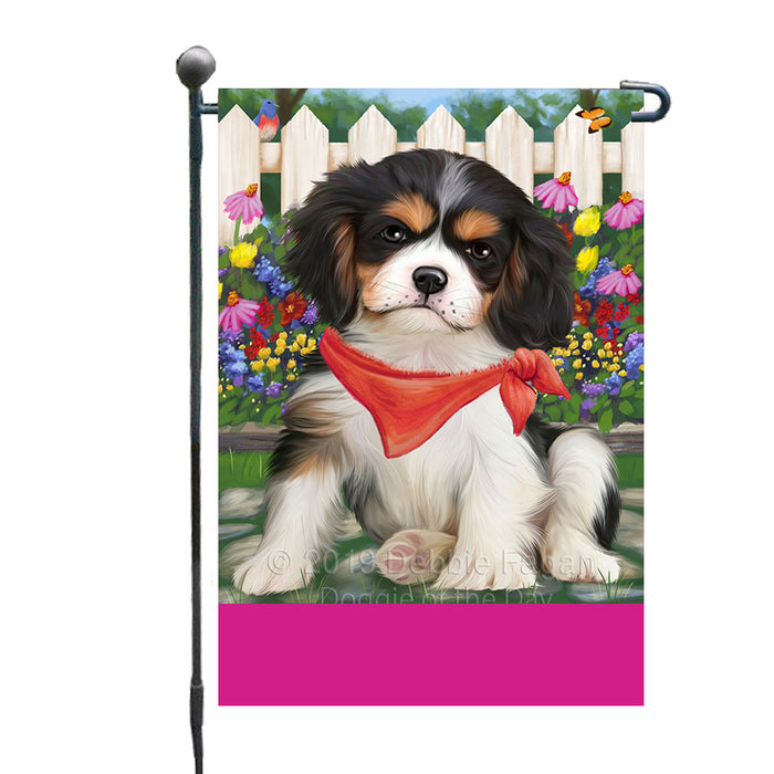 Personalized Spring Floral Cavalier King Charles Spaniel Dog Custom Garden Flags GFLG-DOTD-A62807