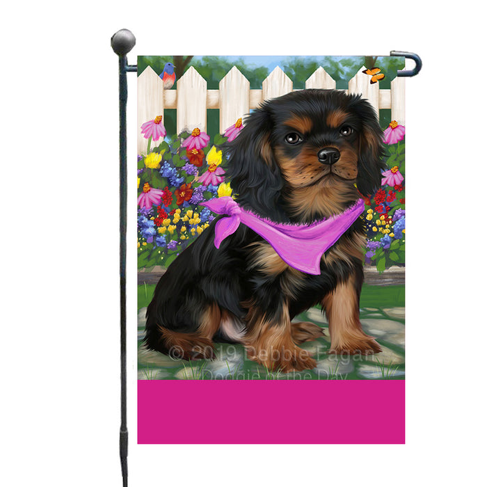 Personalized Spring Floral Cavalier King Charles Spaniel Dog Custom Garden Flags GFLG-DOTD-A62809