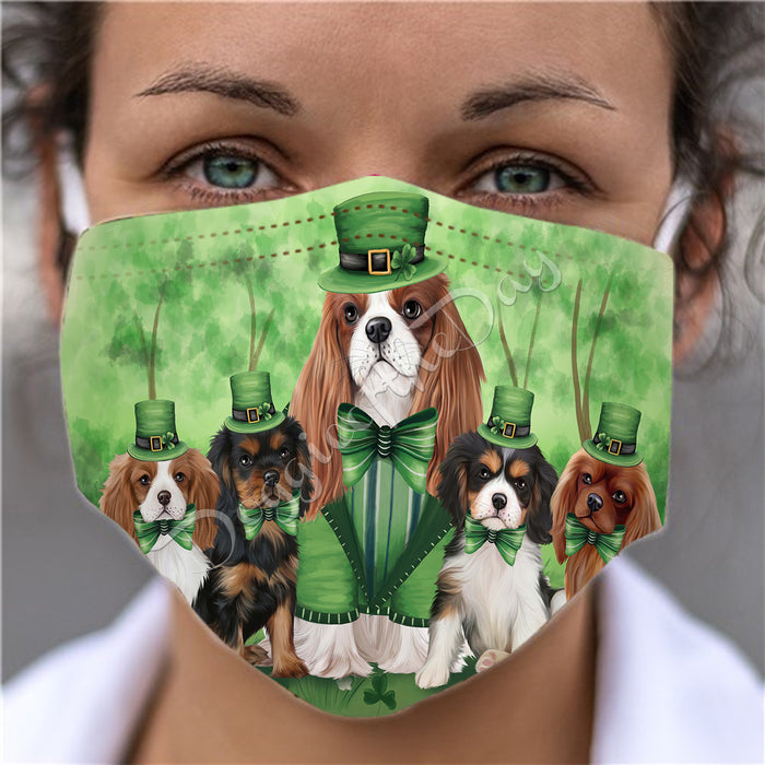 St. Patricks Day Irish Cavalier King Charles Spaniel Dogs Face Mask FM50139