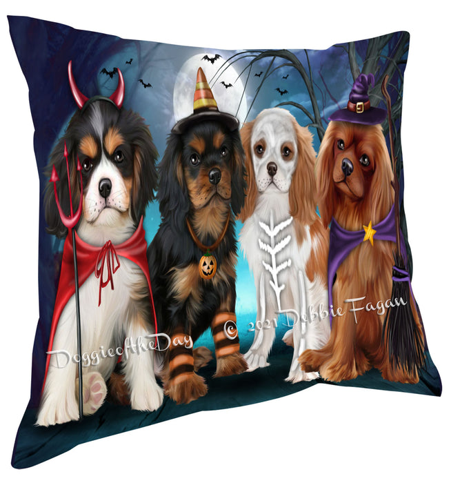 Happy Halloween Trick or Treat Cavalier King Charles Spaniel Dogs Pillow with Top Quality High-Resolution Images - Ultra Soft Pet Pillows for Sleeping - Reversible & Comfort - Ideal Gift for Dog Lover - Cushion for Sofa Couch Bed - 100% Polyester