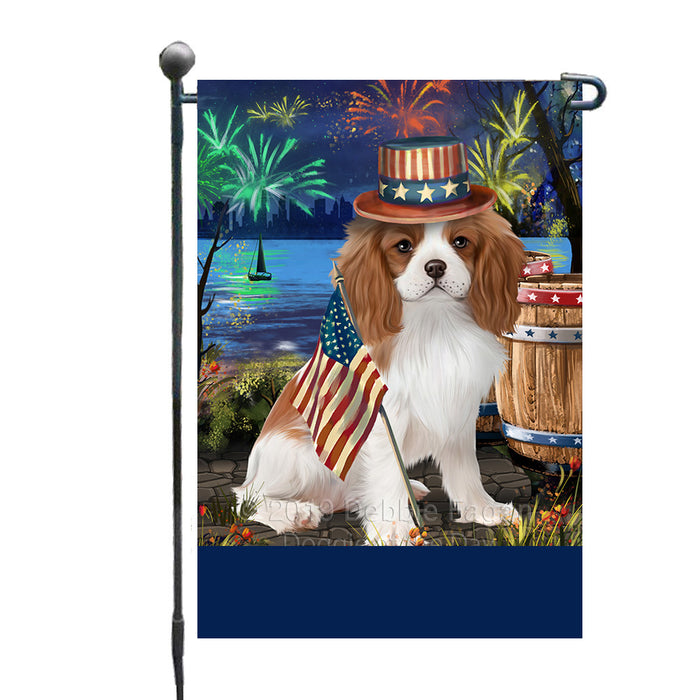 Personalized 4th of July Firework Cavalier King Charles Spaniel Dog Custom Garden Flags GFLG-DOTD-A57855