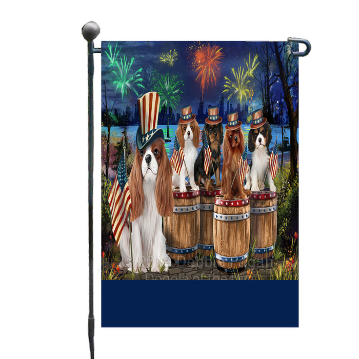 Personalized 4th of July Firework Cavalier King Charles Spaniel Dogs Custom Garden Flags GFLG-DOTD-A57854