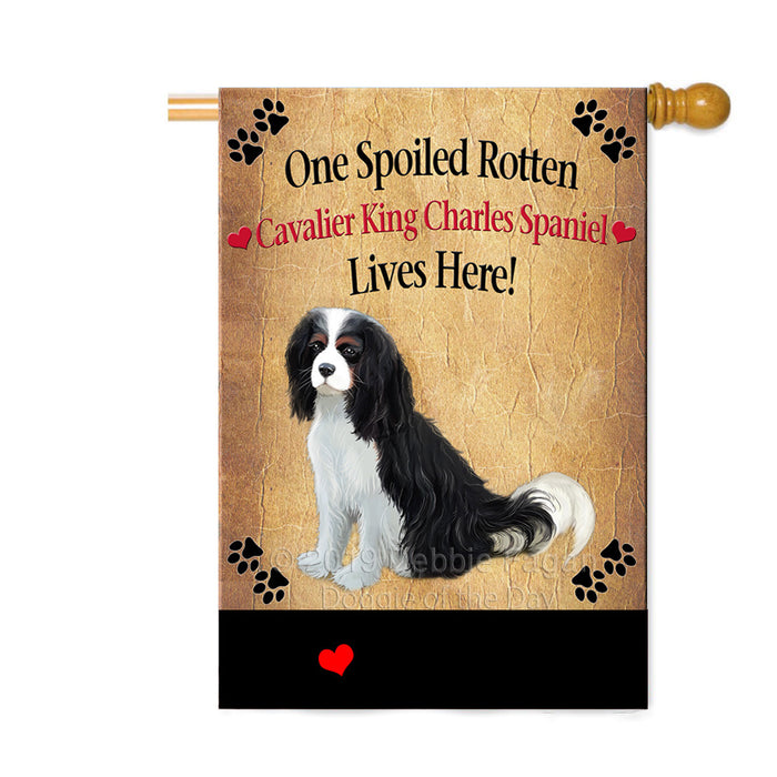 Personalized Spoiled Rotten Cavalier King Charles Spaniel Dog Custom House Flag FLG-DOTD-A63220