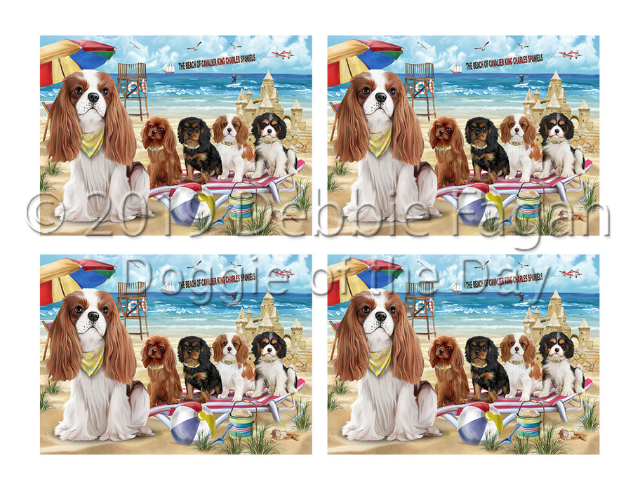 Pet Friendly Beach Cavalier King Charles Spaniel Dogs Placemat