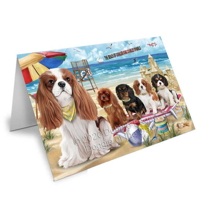 Pet Friendly Beach Cavalier King Charles Spaniel Dogs Handmade Artwork Assorted Pets Greeting Cards and Note Cards with Envelopes for All Occasions and Holiday Seasons