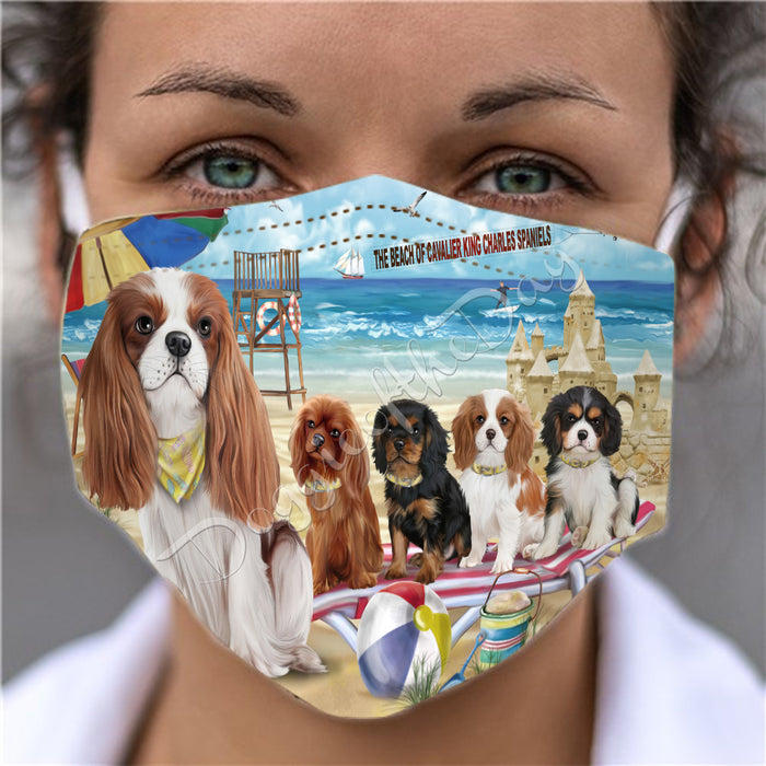 Pet Friendly Beach Cavalier King Charles Spaniel Dogs Face Mask FM49089