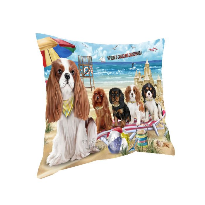 Pet Friendly Beach Cavalier King Charles Spaniel Dogs Pillow with Top Quality High-Resolution Images - Ultra Soft Pet Pillows for Sleeping - Reversible & Comfort - Ideal Gift for Dog Lover - Cushion for Sofa Couch Bed - 100% Polyester