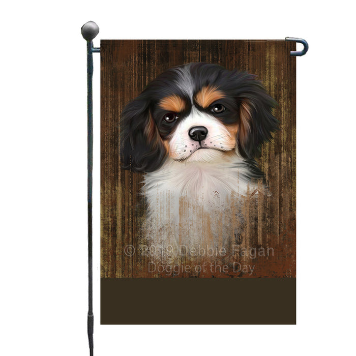 Personalized Rustic Cavalier King Charles Spaniel Dog Custom Garden Flag GFLG63473