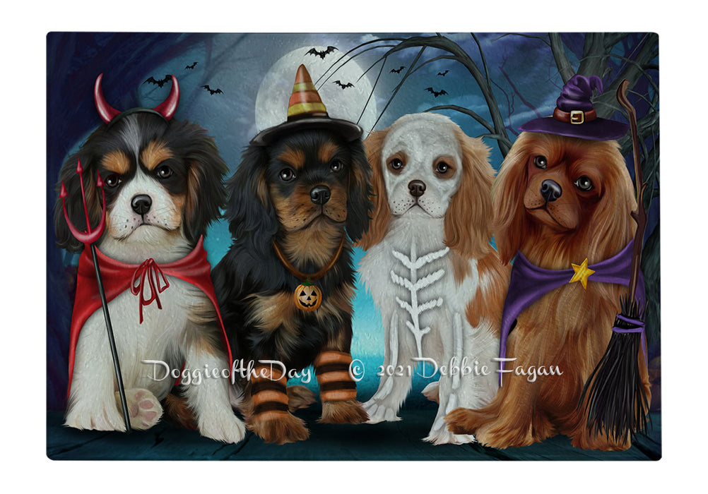 Happy Halloween Trick or Treat Cavalier King Charles Spaniel Dogs Cutting Board - Easy Grip Non-Slip Dishwasher Safe Chopping Board Vegetables C79582