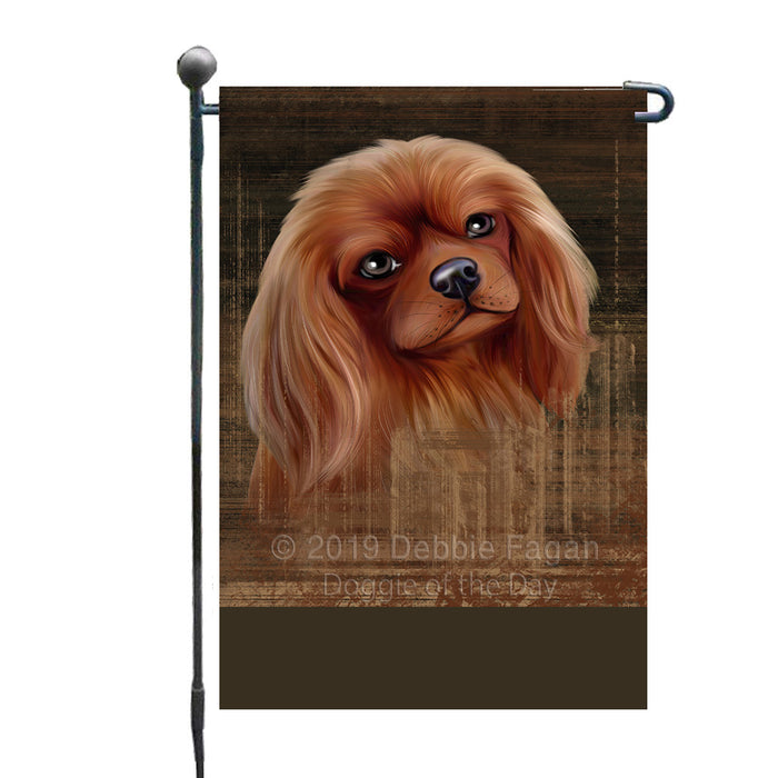 Personalized Rustic Cavalier King Charles Spaniel Dog Custom Garden Flag GFLG63474
