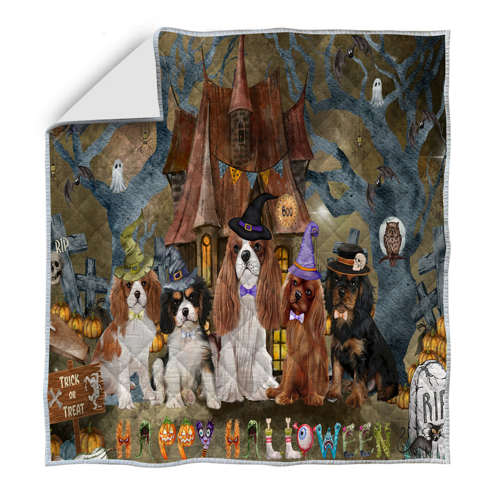 Cavalier King Charles Spaniel Bedspread Quilt, Bedding Coverlet Quilted, Explore a Variety of Designs, Personalized, Custom, Dog Gift for Pet Lovers