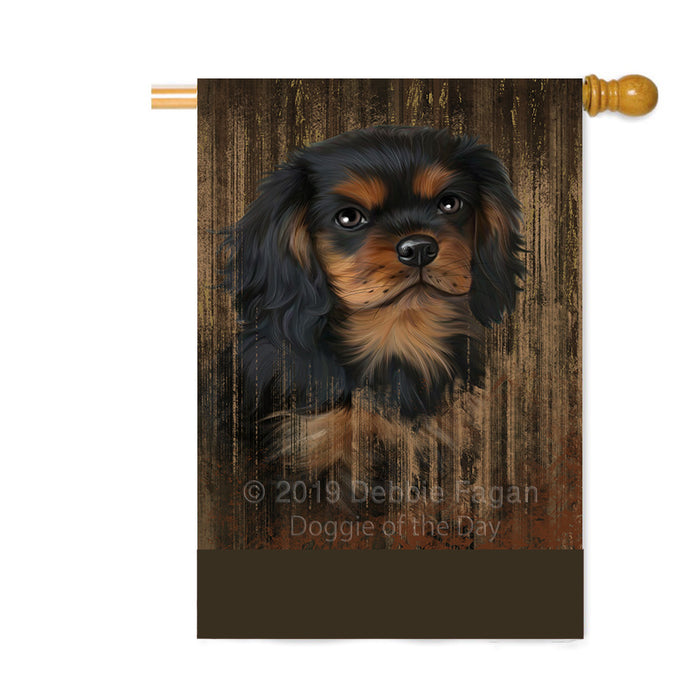 Personalized Rustic Cavalier King Charles Spaniel Dog Custom House Flag FLG64552
