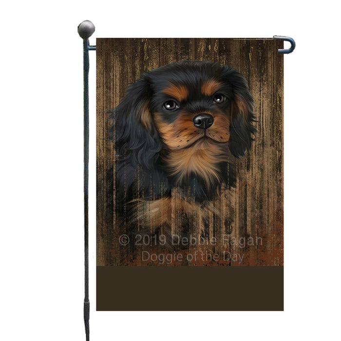 Personalized Rustic Cavalier King Charles Spaniel Dog Custom Garden Flag GFLG63475