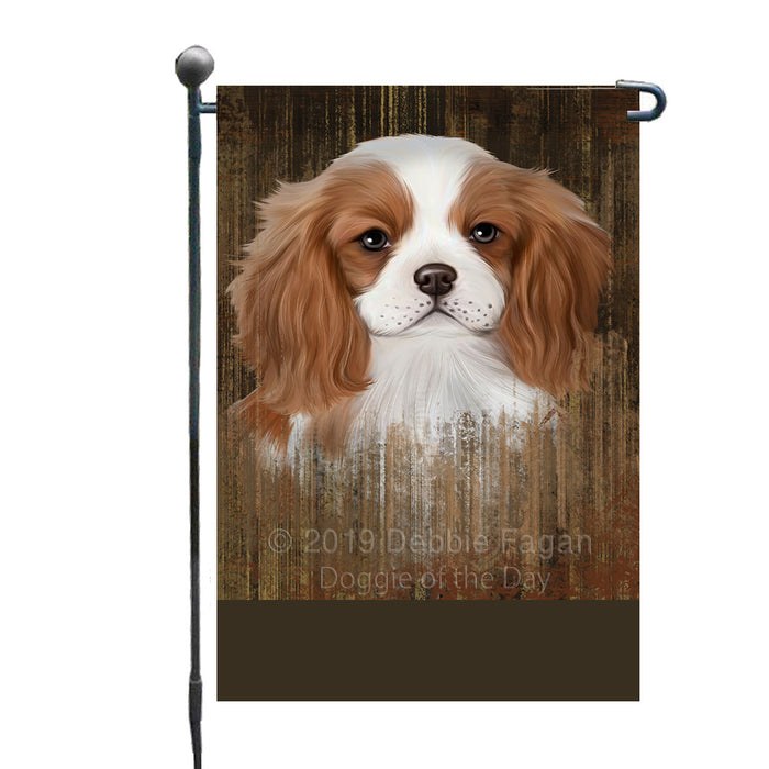 Personalized Rustic Cavalier King Charles Spaniel Dog Custom Garden Flag GFLG63476