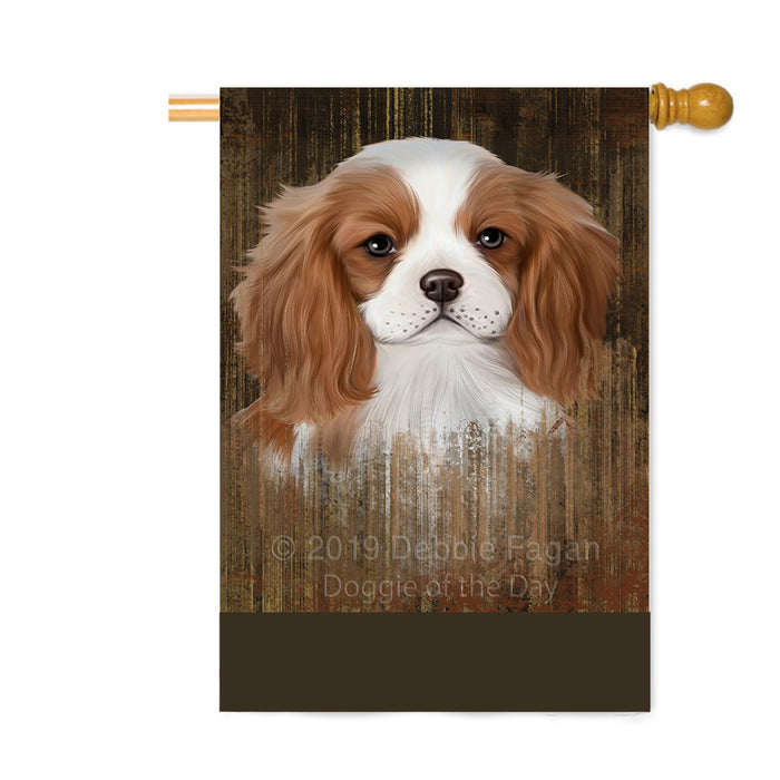 Personalized Rustic Cavalier King Charles Spaniel Dog Custom House Flag FLG64553