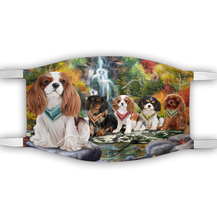 Scenic Waterfall Cavalier King Charles Spaniel Dogs Face Mask FM49288