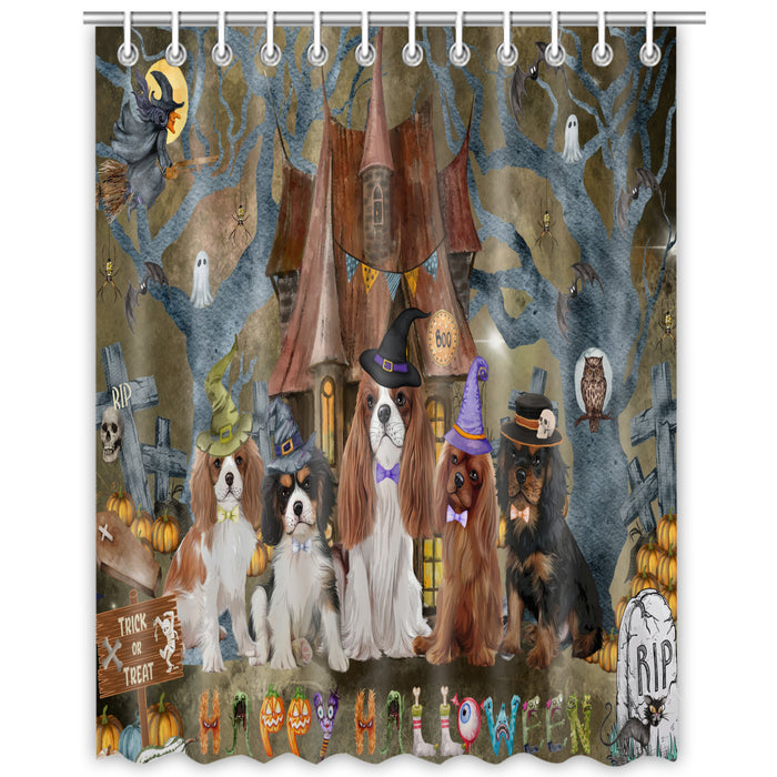 Cavalier King Charles Spaniel Shower Curtain, Custom Bathtub Curtains with Hooks for Bathroom, Explore a Variety of Designs, Personalized, Gift for Pet and Dog Lovers