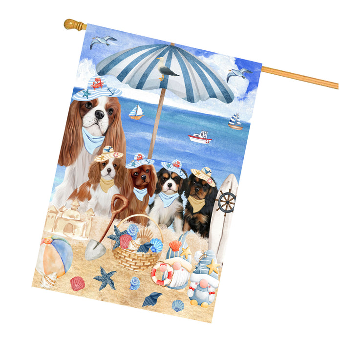 Cavalier King Charles Spaniel Dogs House Flag, Double-Sided Home Outside Yard Decor, Explore a Variety of Designs, Custom, Weather Resistant, Personalized, Gift for Dog and Pet Lovers
