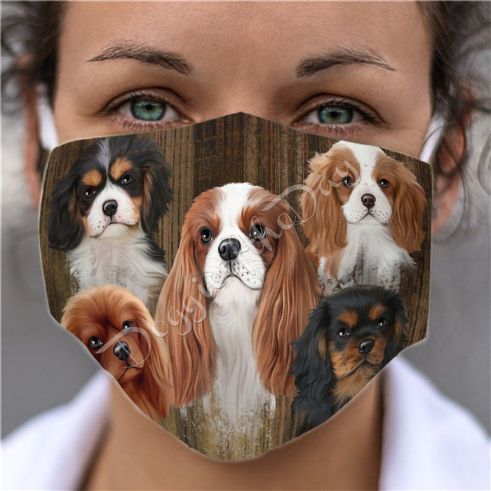 Rustic Cavalier King Charles Spaniel Dogs Face Mask FM50042