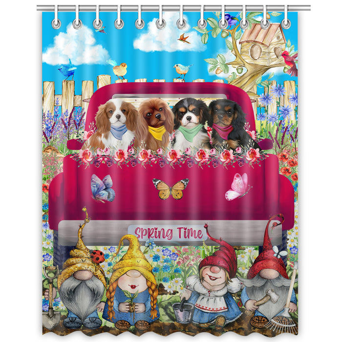 Cavalier King Charles Spaniel Shower Curtain: Explore a Variety of Designs, Halloween Bathtub Curtains for Bathroom with Hooks, Personalized, Custom, Gift for Pet and Dog Lovers