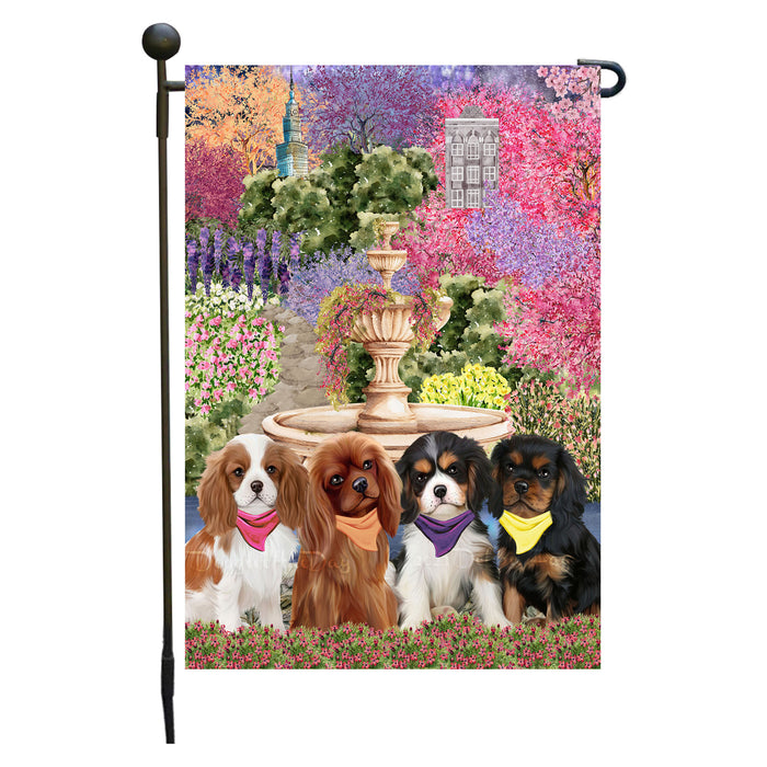 Cavalier King Charles Spaniel Garden Flag: Explore a Variety of Designs, Weather Resistant, Double-Sided, Custom, Personalized, Outside Garden Yard Decor, Flags for Dog and Pet Lovers