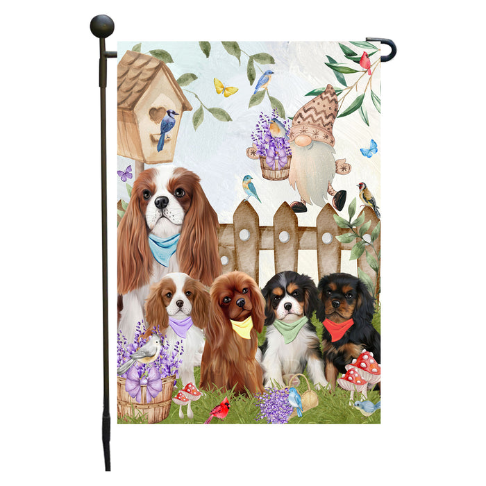 Cavalier King Charles Spaniel Dogs Garden Flag: Explore a Variety of Designs, Custom, Personalized, Weather Resistant, Double-Sided, Outdoor Garden Yard Decor for Dog and Pet Lovers