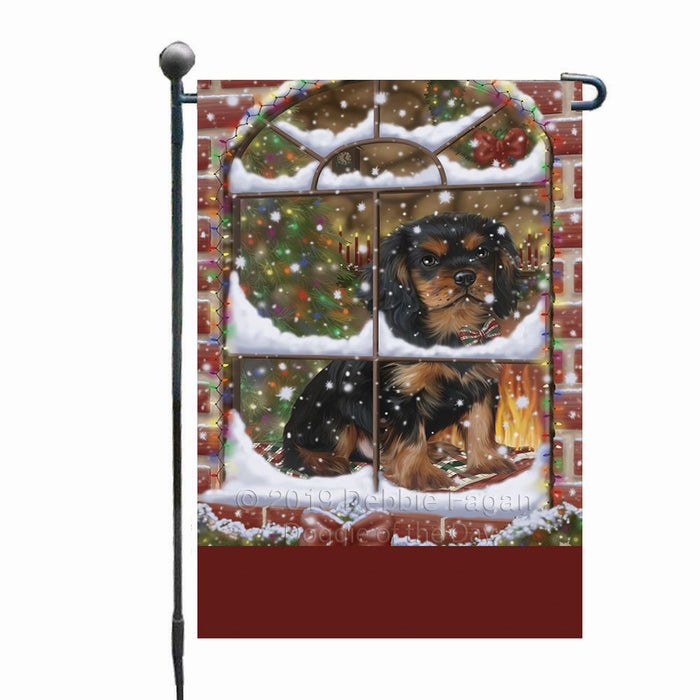 Personalized Please Come Home For Christmas Cavalier King Charles Spaniel Dog Sitting In Window Custom Garden Flags GFLG-DOTD-A60144
